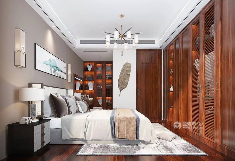 100平力高澜湖国际中式风格-卧室