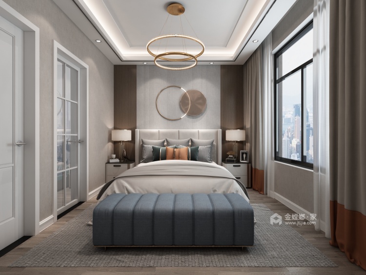 133平龙之梦东苑现代风格-卧室效果图及设计说明