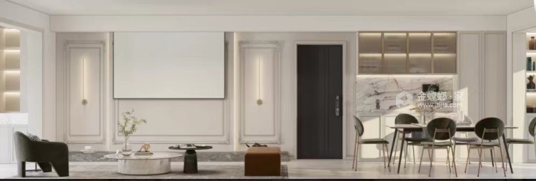 150平永盛家园法式风格-客厅效果图及设计说明