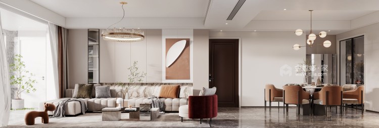 90平林家湾现代风格-客厅效果图及设计说明