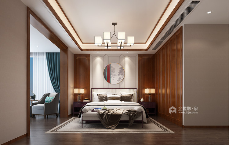 158平莱蒙都会新中式风格-卧室效果图及设计说明