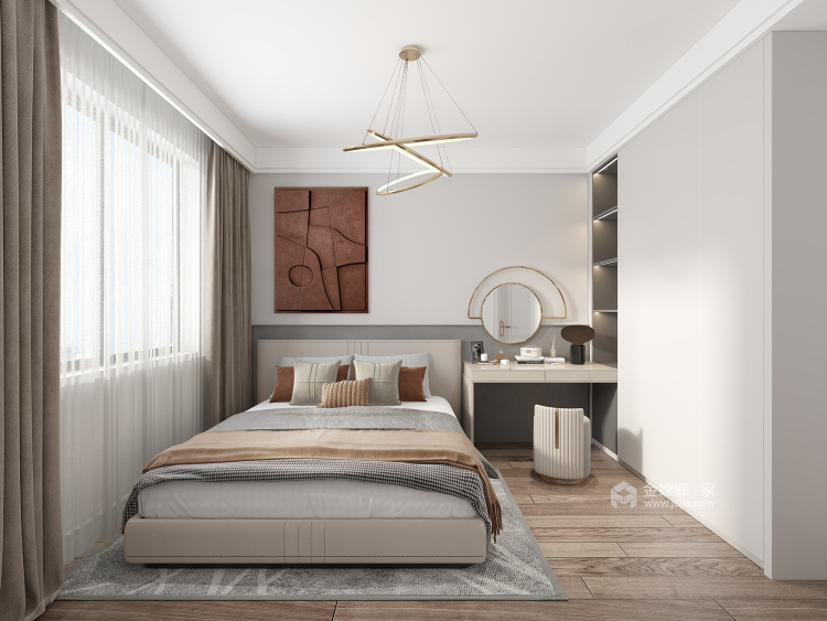 72平金水路美式风格-卧室效果图及设计说明