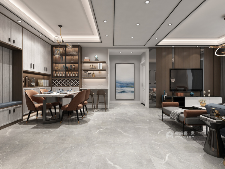 133平龙之梦东苑现代风格-餐厅效果图及设计说明