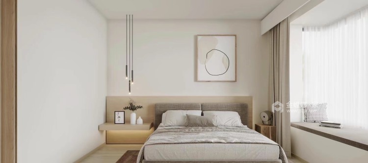 130平郡王府现代风格-冬日的奶白-卧室效果图及设计说明