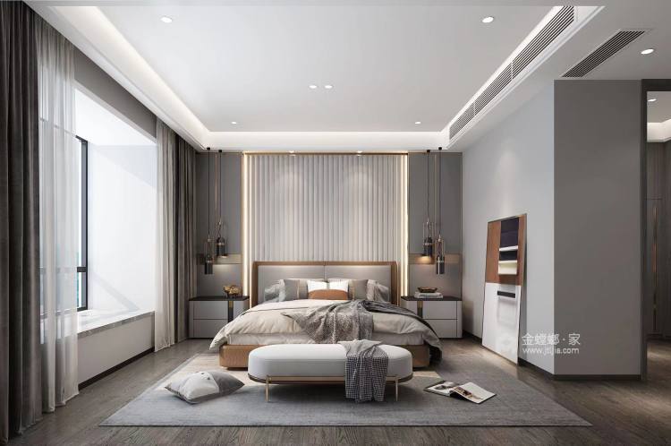 135平铜锣湾小区现代风格-卧室效果图及设计说明