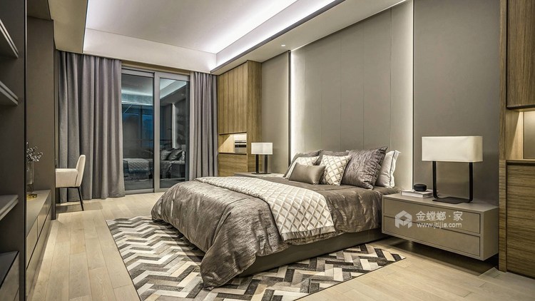 137平金海洋房现代风格-卧室效果图及设计说明