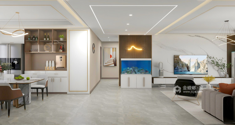 160平凤凰华府A区现代风格-享受极简带来的畅快-客厅效果图及设计说明