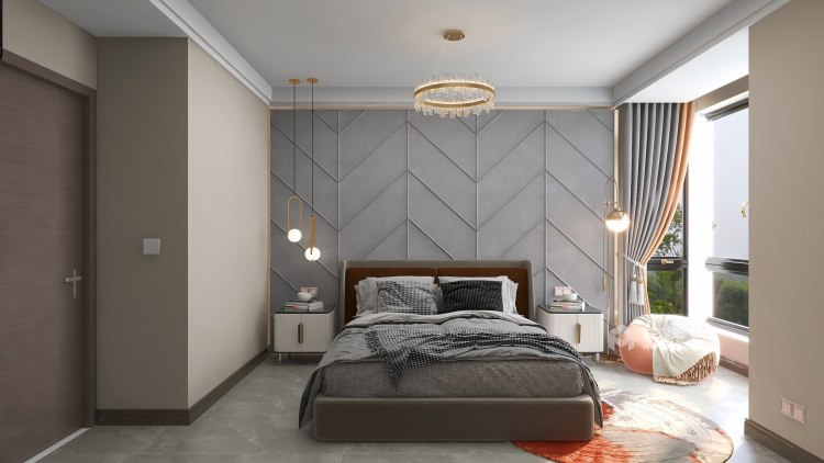 160平凤凰华府A区现代风格-享受极简带来的畅快-卧室效果图及设计说明