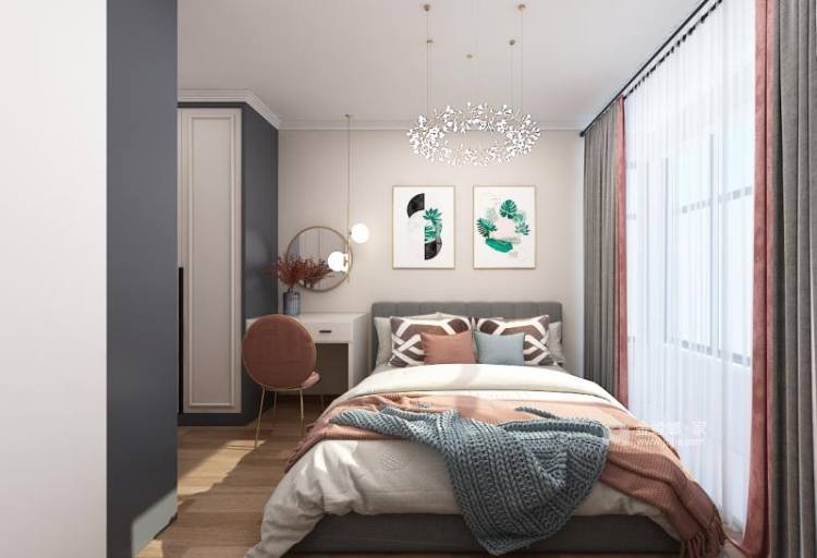 100平江泰美誉现代风格-LOFT现代简约-卧室效果图及设计说明