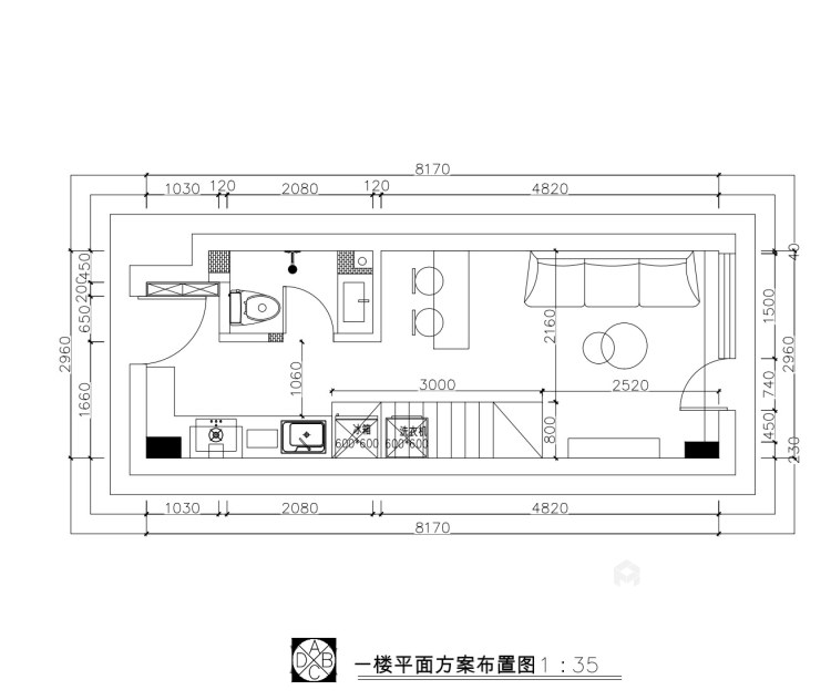 100平江泰美誉现代风格-LOFT现代简约-平面设计图及设计说明