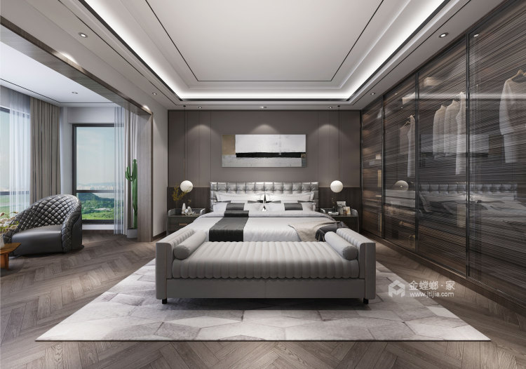760平中铁国际生态城现代风格-卧室效果图及设计说明