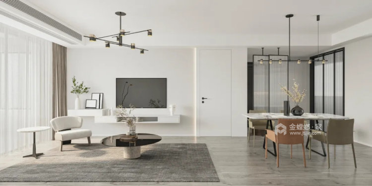 138平泰晤士新城现代风格-客厅效果图及设计说明