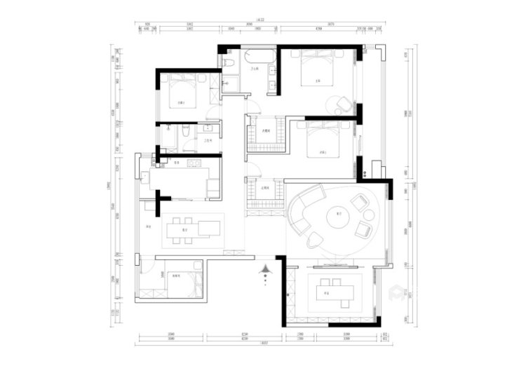 200平蓝城诚园现代风格-业主需求&原始结构图