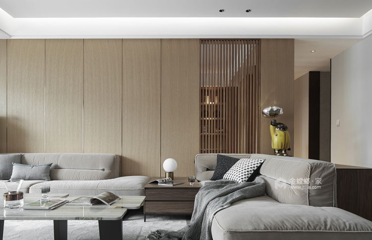 210平天伦庄园现代风格-客厅效果图及设计说明