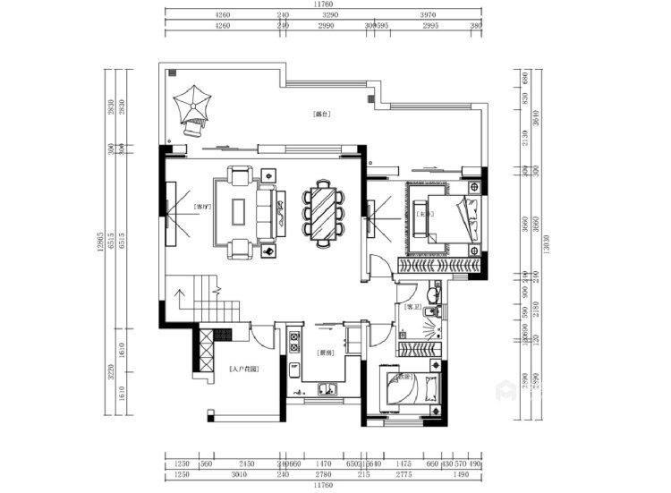 300平金沙湖高尔夫官邸现代风格-平面设计图及设计说明