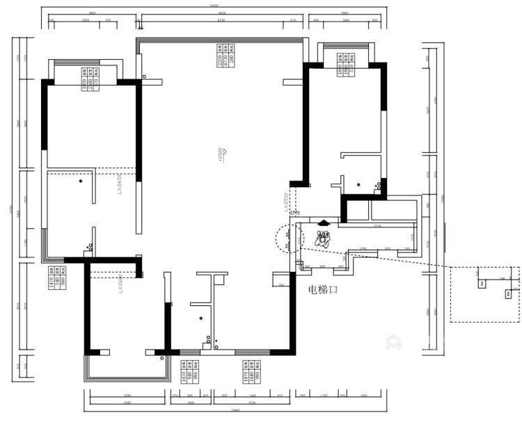 168平建业橙园现代风格-业主需求&原始结构图