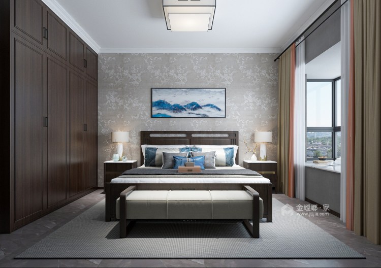 123平昆仑望岳新中式风格-卧室效果图及设计说明