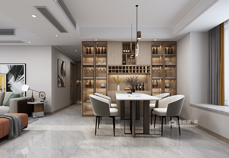 144平翡翠湾现代风格-沉淀时光，品质之家-餐厅效果图及设计说明