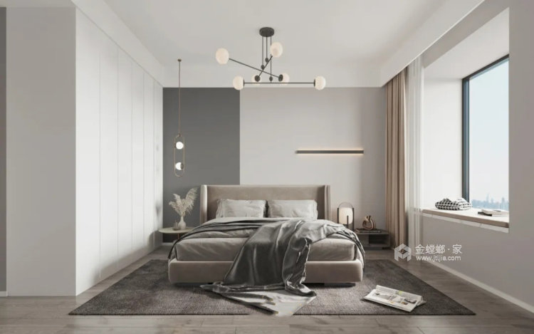 138平泰晤士新城现代风格-卧室效果图及设计说明