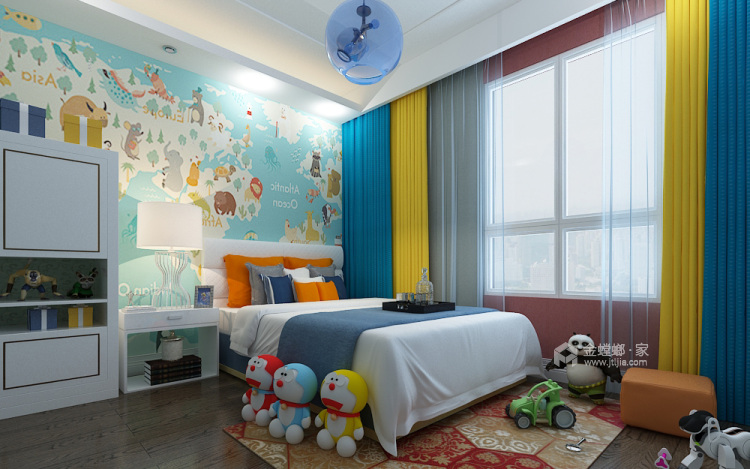 150平滨河壹号现代风格-卧室效果图及设计说明