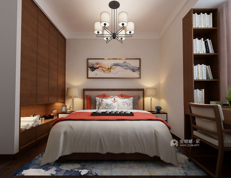 135平美的林城时代新中式风格-卧室效果图及设计说明