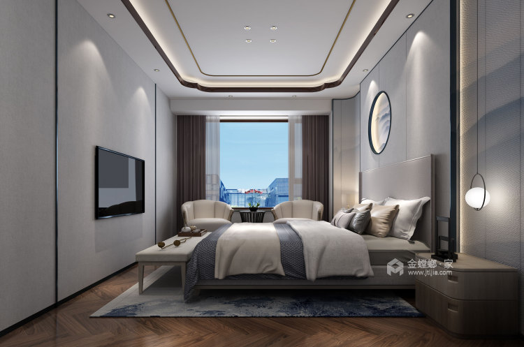 133平书香苑新中式风格-卧室效果图及设计说明