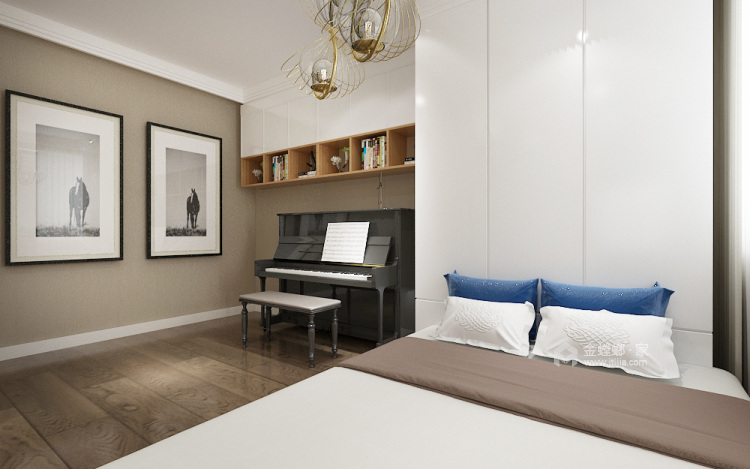 150平滨河壹号现代风格-卧室效果图及设计说明
