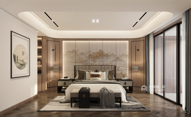400平康帝庄园新中式风格-卧室效果图及设计说明