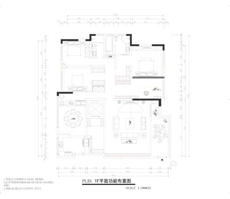 190平琉森堡现代风格-平面设计图及设计说明