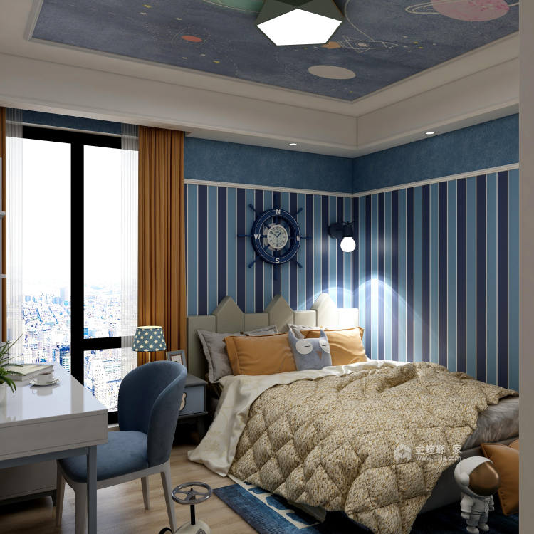 135平狮山新苑现代风格-不拘于形式的浪漫-卧室效果图及设计说明