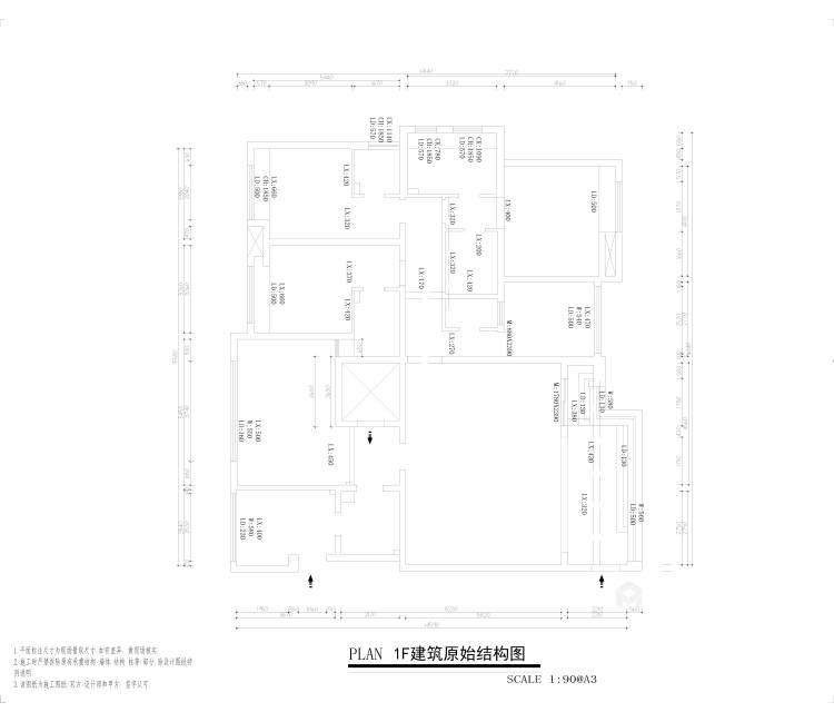 190平琉森堡现代风格-业主需求&原始结构图