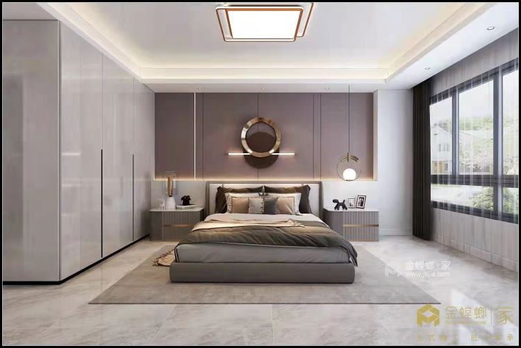 148平合生御龙城现代风格-卧室效果图及设计说明
