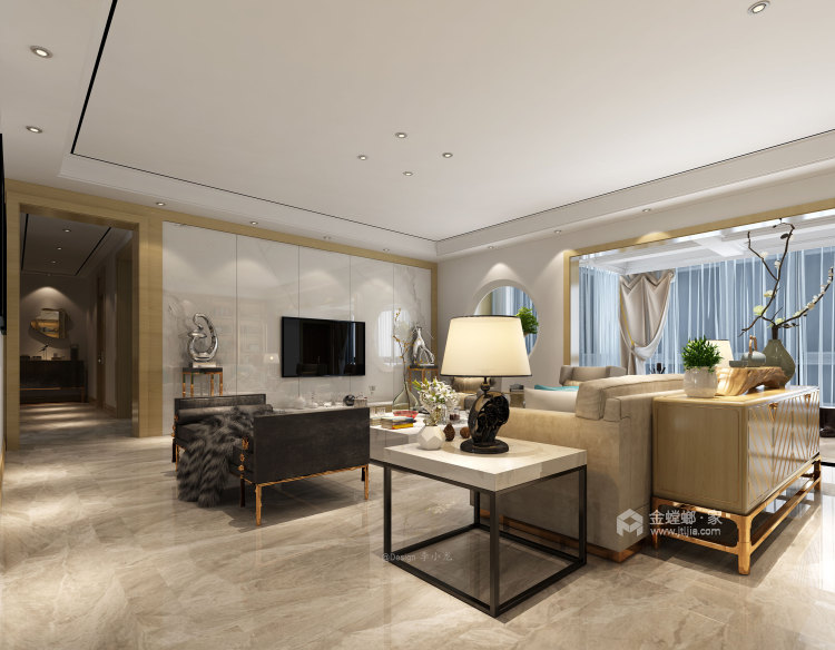 190平琉森堡现代风格-客厅效果图及设计说明