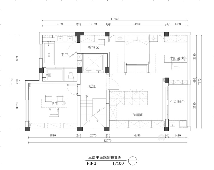 400平康帝庄园新中式风格-平面设计图及设计说明