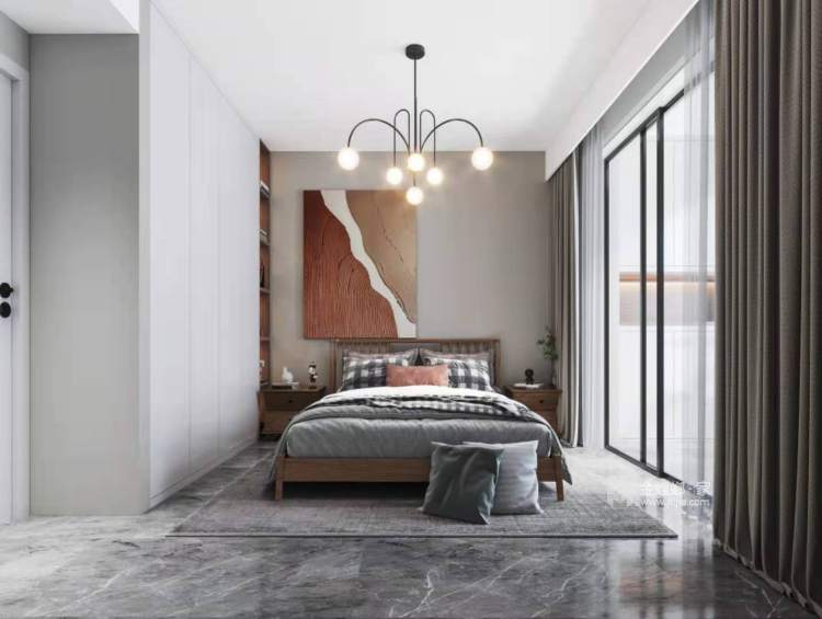 110平永威西郡现代风格-卧室效果图及设计说明