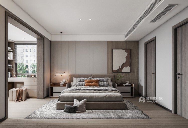 130平国宾御府现代风格-卧室效果图及设计说明