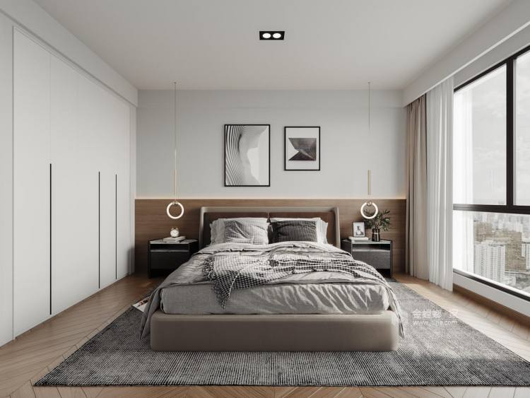 132平仙龙湾山庄现代风格-卧室效果图及设计说明