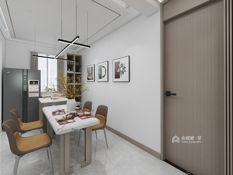 140平书房苑日式风格-原木现代风，简约舒适，实用档次-餐厅效果图及设计说明
