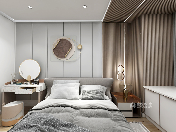 140平书房苑日式风格-原木现代风，简约舒适，实用档次-卧室效果图及设计说明