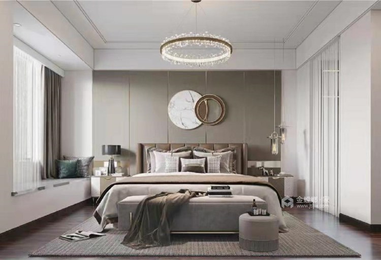 142平美的雍翠园现代风格-卧室效果图及设计说明