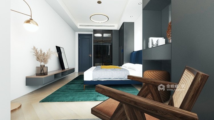 45平尚书巷现代风格-卧室效果图及设计说明