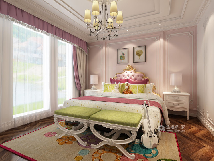 570平观府壹号欧式风格-卧室效果图及设计说明