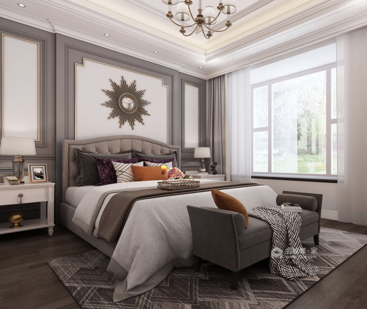 130平观府壹号法式风格-卧室效果图及设计说明