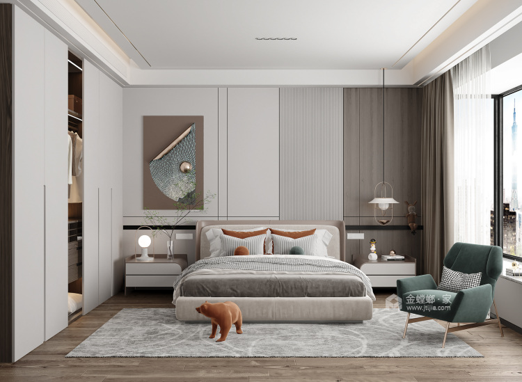 130平联泰万泰城现代风格-卧室效果图及设计说明