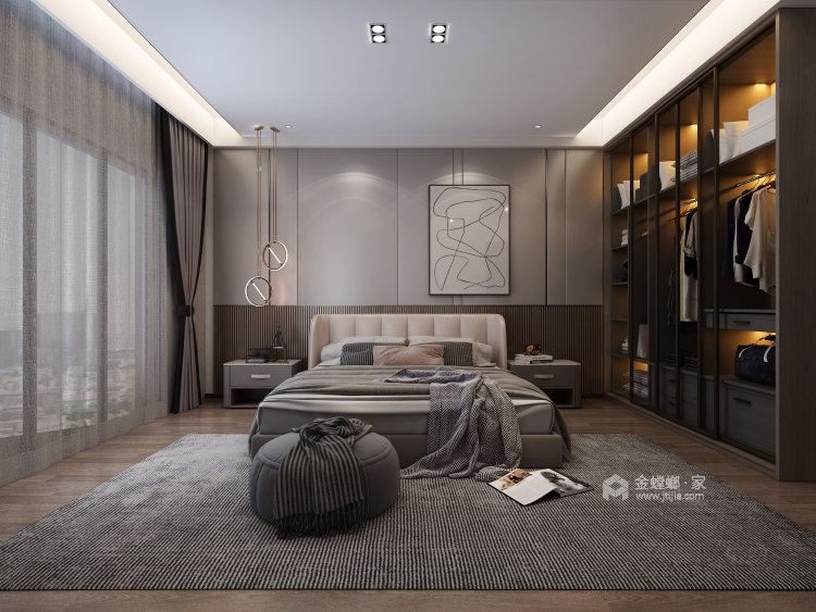 810平阅山湖现代风格-卧室效果图及设计说明