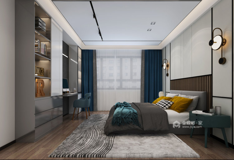 810平阅山湖现代风格-卧室效果图及设计说明
