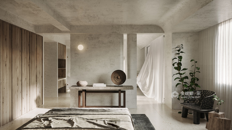 500平森林别墅现代风格-让空间更纯粹-卧室效果图及设计说明
