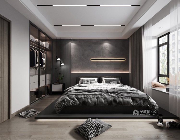 125平凯旋府现代风格-卧室效果图及设计说明