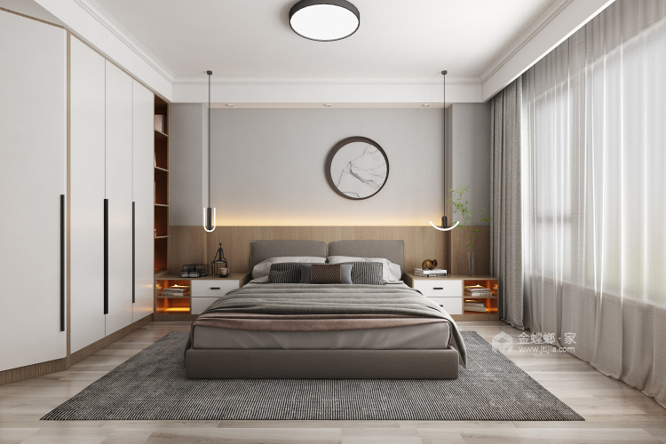 130平岳麓欧城现代风格-卧室效果图及设计说明