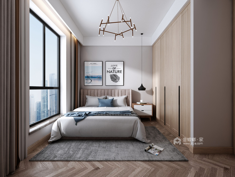 126平紫东府北欧风格-卧室效果图及设计说明